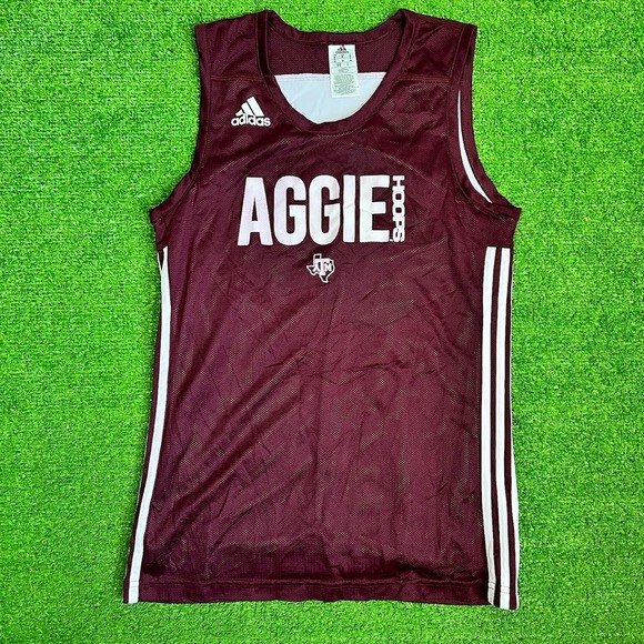 Texas A&M Team Issue Practice Jersey Med. Aggie Basketball Reversible Adidas EUC - Picture 2 of 7